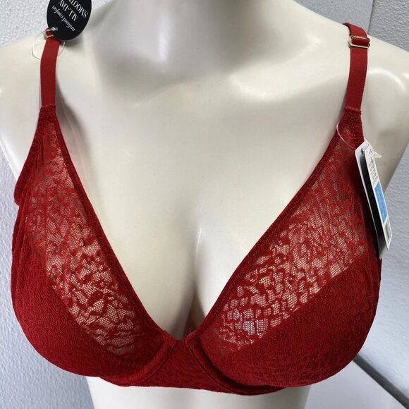 Lot of 2 Natori Pretty Smooth Unpadded T‑Shirt Bras – Size 40C – Black & Red – - Picture 12 of 14